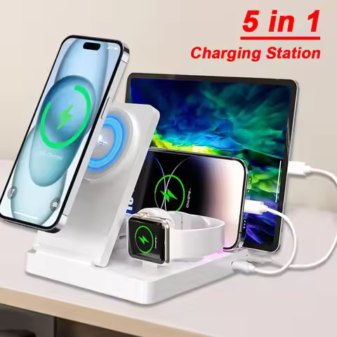 Smart Watch Wireless Charger 5 in 1 Magnetic Fast Charging For Apple Watch 10 9 8 7 6 5 4 3 SE iPhon