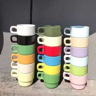 Export Ceramic Stacking Cup Colorful Stacking Cup Mug Milk Cup Coffee Cup Oatmeal Cup