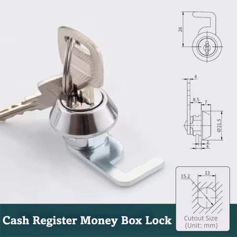 Rust-Resistant Mini Cam Lock with Quick Clip Metal Cabinet Easy Replacement Cash Box Lock Silver wit