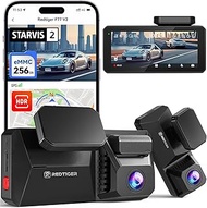 REDTIGER Dual 4K Dash Cam Car with 256 GB eMMC, STARVIS 2 IMX678 Dash Cam Front Rear with Dual HDR, 