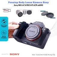 Body Cap & Lens Rear Cap Cover sony NEX-A7 a6000 Alpha E-Mount (Lens & Rear Lens Body Cap)