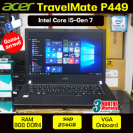 โน๊ตบุ๊ค Notebook Acer TravelMate P449 | Core i5 Gen 7 | Ram 8GB | SSD 256GB / HDD 500GB รับประกัน 3เดือน มีจำนวนจำกัด *สินค้ามือสอง*