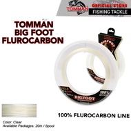 Tali Pancing leader 20M Tomman 100% Fluorocarbon Big Foot Leader 15lb 20lb 30lb 40lb 50lb 60lb 80lb 