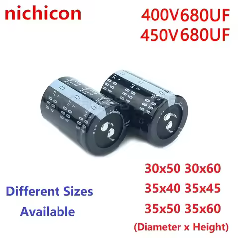 2Pcs/Lot Nichicon 680uF 400V 680uF 450V 400v680uF 450V680uF 30x50/60 35x40/45/50/60 Snap-in PSU Capa