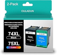 74XL 75XL Ink Cartridges Remanufactured for HP 74 75 Ink High Yield for HP Deskjet D4260 Officejet J