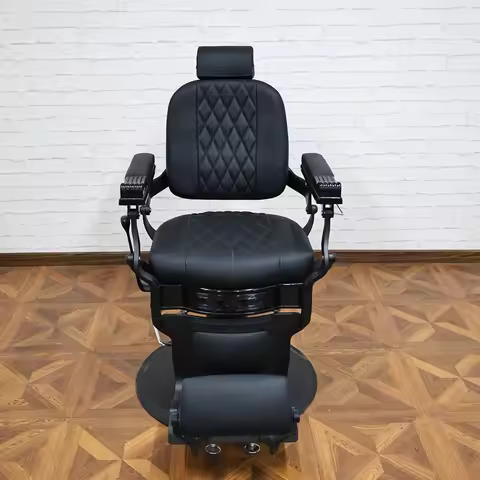 Modern Leather Stylist Barber Chair Foldable Reclining Rotatable Commercial Salon Furniture for Barb