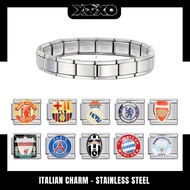 Football Club Charm Italian Charm Bracelet, Italian Charm Bracelet Stainless Steel
