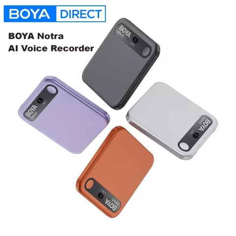 BOYA Notra 64GB Professional AI Recording Device, Multi-Language AI Transcription Smart Call Recorde