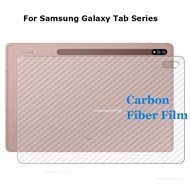 For Samsung Galaxy Tab S8 Plus S7 Plus 12.4 11 inch Lite 8.7 SE A7 3D Transparent Carbon Fiber Rear Back Skin Film Stiker Screen Protector (Not Tempered Glass)