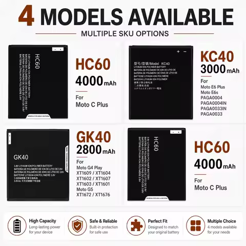 Replacement Phone Battery KC40 HC40 HC60 GK40 For Motorola Moto E6 Plus XT1754 XT1755 XT1758 M2998 C