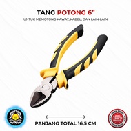 HITAM Cutting PLIERS 6" 16,5 CM / DIAGONAL CUTTING PLIERS 6 INCH INCH INCH / YELLOW BLACK RUBBER HAN