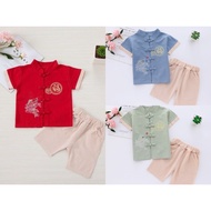 Kids Short Sleeves Samfu Cheongsam Kids Boy Chinese new Year CNY | Baju raya cina budak lelaki