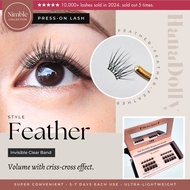 FEATHER • Press-On Lashes • Pre-Bonded Lightweight Lash Clusters, Stick On Lashes | HanaDolly NIMBLE