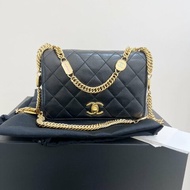 芯片款 香奈兒/Chanel 黑金彩色琺瑯 荳腐包 方胖子 鏈條包