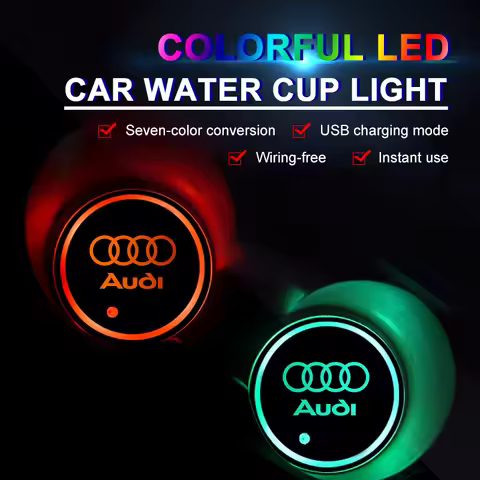 1/2Pcs Car Luminous Coasters LED Cup Holder Pad For Audi A3 A4 A1 A6 B8 C6 Q6 8P Q3 Sportback Sline 