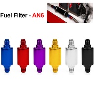 Car Modified Fuel Filter Inline With AN6 Adaptor Fittings Aluminum