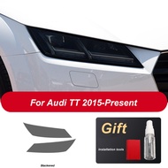 DEFIO ที่ครอบไฟหน้ารถฟิล์มไฟหน้า2ชิ้นสีดำใสสติกเกอร์ TPU แบบรักษาด้วยตัวเองสำหรับ Audi TT TTS TTRS M