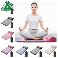 FORBETTER Yoga Acupressure Mat, Pillow Set Relax Acupressure Massage Mat and Pillow, Foot Massager Cloth Storage Bag Cushion Back Acupressure Yoga Mat Fitness