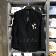 韓國MLB男女情侶西裝NY大標單排扣西服休閑寬松外套22年春季新款