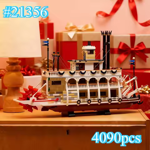 Classic Canal Steamboat 21356 Building Blocks Sets Compatible with Legoed Particles Suitable for Chr