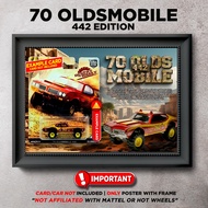 Gambar Frame Diecast Hotwheels 70 Oldsmobile 442  Berserta Poster