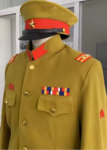 Chinese Uniform Vintage High-Ranking General Officers Northern Warlords Jacket Pants Hat Belt
