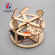 LANHUHU Wooden Carousel Model,  Physics Demonstration Rotating Carousel Model,  Horse Figure Hands-O