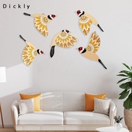 Dickly 5 Pieces Wood Flying Bird Wall Art Indoor Housewarming Wall Hanging Ornament