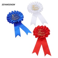 SEYAWSONSW Rosette Ribbon, Blue,Red,White Recognition Ribbons Ribbon Award Set, Honorable Ribbon