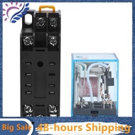 220/240V AC Coil DPDT Power Relay MY2NJ 8 Pin w Socket Base