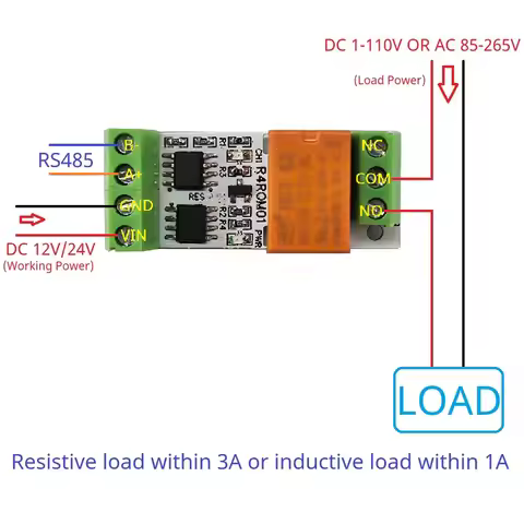 3A Mini Size & Low Noise 5V 12V 24V RS485 Relay Board Modbus Rtu Remote IO 110V 120V 220V Small Elec