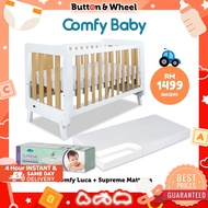 COMFY BABY LUCA WOODEN BABY COT (70X130CM) without Mattress