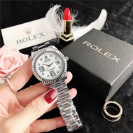 Rolex Rolex Fashion Simple Diamond studded Small Round Watch Quartz Movement Stainless Steel Watch Women Watch Stainless Steel Dial