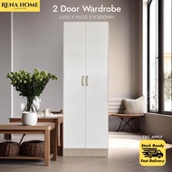 [READY STOCK + FAST SHIPMENT] 2 Door Wardrobe | Almari Baju | Almari Pakaian | Almari Murah | Ikea A