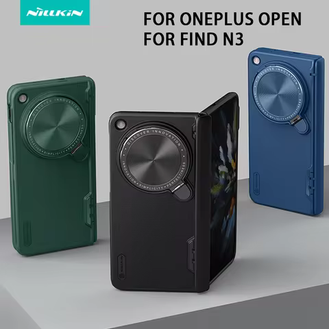 NILLKIN For OnePlus Open Case Frosted Shield Prop Camera Cover Flip-style Lens Phone Holder 180°Fold
