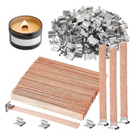 100 Pack Wooden Candle Wicks for Candle Making 6Inch Burst Wood Wicks/Smokeless Candle Wicks with Me