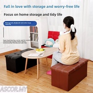 Foldable Storage Box Storage Stool Long box Ottoman Bench Sofa Seat Stool 76x38x35cm PU LEATHER Sofa