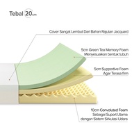 Kasur Busa Zinus Green Tea Memory Foam Backpain Relief Mattress In a Box