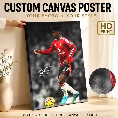 Cristiano Ronaldo Jersey Framed Canvas Print Poster Customized Photo Sports Portrait Wall Paintings