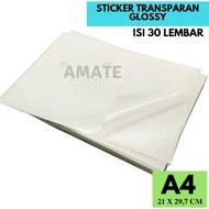 A4 Glossy Transparent Paper Sticker | Transparent Paper Sticker Glass Bottle / Cold Lamination