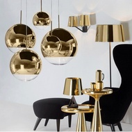 Nordic glass pendent lamp Round ball droplight Restaurant pendent lamp Light luxury gold/silver chan
