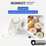 NIIMBOT Round Label Sticker for B1 B2 B21 B1 Pro B2 Pro B21 Pro B31 B4 Thermal Waterproof Circle Tap