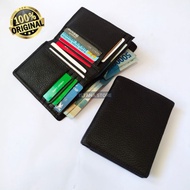 Men's plain leather wallet, standing fold, genuine leather wallet, wallet for men