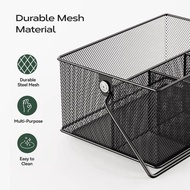 Cutlery Storage Basket Metal Basket with 4 Compartments Mesh Flatware Holder Organizer Perfect for H