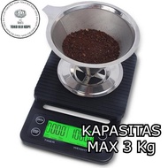 DIGITAL COFFEE TIMER SCALE 3 KG / 0.1 GR POUR OVER V60 SCALE