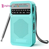 AM FM Pocket Radio Portable Radio Transistor Radio with Loudspeaker Green