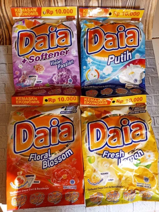 DAIA Detergent Bubuk Kemasan 10000 / Daia Sabun Cuci Bubuk 470 gr-Daia Detergent Bubuk Kemasan 10000