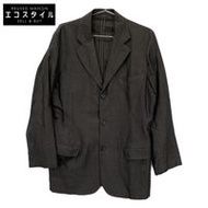 CP Company Gray Cotton Linen Herringbone Tailored Jacket, Size 46