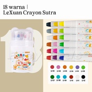 (Free Brush) LeXuan Crayon Silk Twist Washable Silky Crayon 18 Colors Colorful Bucket Crayon Colorin