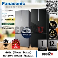 Panasonic 465L 2-Door Bottom Freezer Refrigerator | NR-BX471CPSM, NR-BX471WGKM (Fridge,Peti Sejuk,Peti Ais,电冰箱)